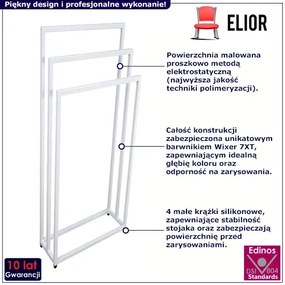 Biały potrójny stojak łazienkowy na ręczniki 45 cm - Kardik 3X