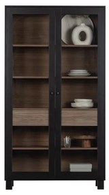 Czarna witryna z litego drewna sosnowego 110x200 cm Goos – WOOOD