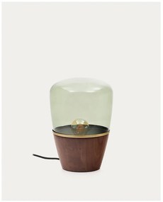 Zielono-naturalne lampa stołowa ze szklanym kloszem (wysokość 30 cm) Silex – Kave Home