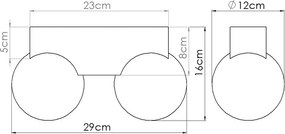 Biało-naturalna lampa sufitowa ze szklanym kloszem ø 12 cm Solum – Sollux