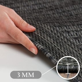 Dywan uniwersalny Giza czarny 120 cm x 120 cm koło