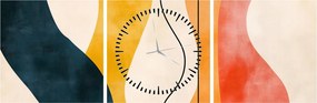 Obraz - Minimalistyczna kolorowa ilustracja II. (z zegarem) (90x30 cm)
