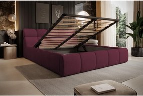 Łóżko GIULIA tapicerowane z pojemnikiem na pościel kolor Kasztanowy WERSAL