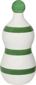 Lido - Ceramiczna butelka w paski w kolorze szafranowo-zielonym