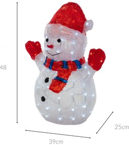 Dekoracja świąteczna, bałwan LED, 48 cm