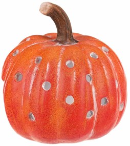 Świecznik Dynia z otworami pomarańczowy, ceramika, śr. 14 cm