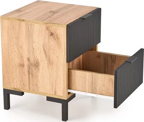 Szafka nocna nowoczesna dąb craft + czarny S5-S98