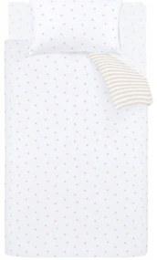 Biało-beżowa bawełniana pościel dziecięca dwuosobowa 200x200 cm Mini Star & Stripes – Bianca