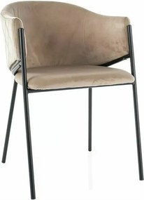 Krzesło tapicerowane BONO VELVET beżowe/czarne