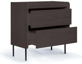 Czarna wysoka komoda w dekorze dębu 80x82 cm Wrap – Bonami Selection