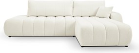 Masseno Narożnik GIOIA z funkcją spania i pojemnikiem na pościel Narozniki L, Rozkładana sofa - Kremowy, LAMBI 1