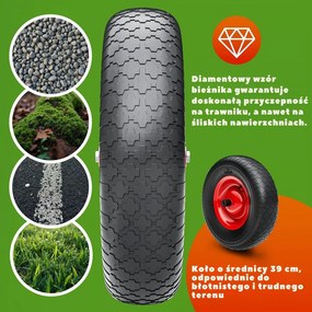 Taczka GREG z plastikową kuwetą, max. 100l/250kg, zielony/czarny Gardebruk
