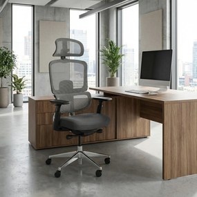 Krzesło biurowe WILMOT MF, szara rama, szara