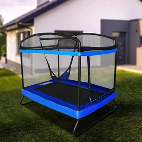 Trampolina dla dzieci z huśtawką i siatką zabezpieczającą