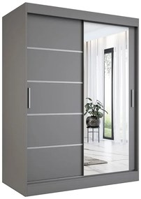 Antracytowa szafa przesuwna 150 cm - Marmos 4X