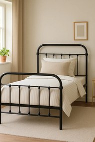 Szare metalowe łózko w stylu loft 100x200 cm L2-S53