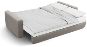 Jasnoszara aksamitna rozkładana sofa ze schowkiem 238 cm Belfast – Cosmopolitan Design