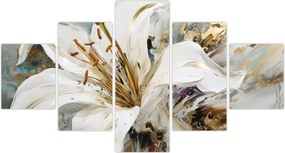 Obraz - Abstrakcja z lilią (125x70 cm)