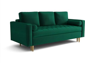 Rozkładana sofa MONZA 225x95x100 cm – butelkowa zieleń Monolith 37