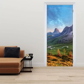 Fototapeta na drzwi - Tęcza nad skałami (95x205cm)