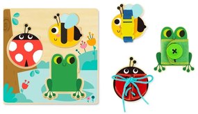 Tooky toy drewniana tablica edukacyjna sorter trening ćwiczenia sznurek guzik klamerka