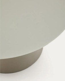 Jasnoszary okrągły stolik ze szklanym blatem ø 80 cm Wilshire – Kave Home