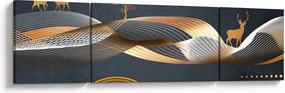 Obraz - Grafika z jeleniem (170x50 cm)