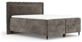 Ciemnoszare łóżko boxspring ze schowkiem 180x200 cm Voyage – Maison de Rêve