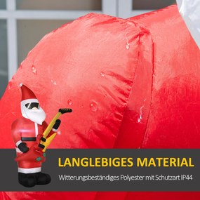 Outsunny Dekoracja Bożonarodzeniowa Nadmuchiwany Mikołaj na Zewnątrz, 140 cm, Czerwony