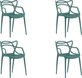 Zestaw 4 szt. plastikowych krzeseł KATO, naftowy