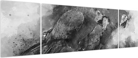 Obraz - Papugi akwarelowe (170x50 cm)