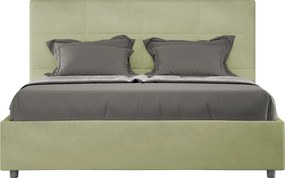 Łóżko bez stelaża tapicerowane 160x200 microfibra Zielony Mika