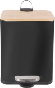 Czarny kosz na śmieci z pedałem ze stali nierdzewnej 5 l Black – Orion