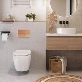 Stelaż zestaw podtynkowy K011A-Q do mis WC z przyciskiem T Miedź Szczotkowana/Różowe złoto