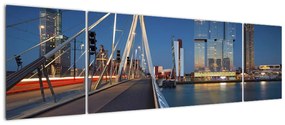 Obraz - Zmierzch w Rotterdamie, Holandia (170x50 cm)