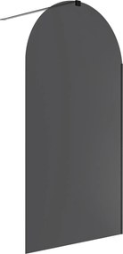 Ścianka prysznicowa WALK IN fix grafitowa półokrągła 8mm MOLIS Grafit Oval MASSI | Różne rozmiary : Kolor profili kabiny - złoty szczotkowany, Szerokość ścianki - 100 cm, Typ montażu - WALK in FIX (Do ściany)