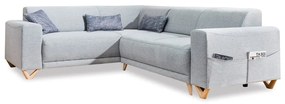 Jasnoszary rozkładany/ze schowkiem narożnik (lewostronny/w kształcie litery L) Classy Sophie – Miuform