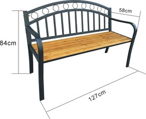 Ławka do ogrodu z metalowym stelażem T7-D45