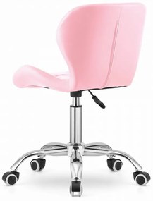Zestaw do biura stół TAYLOR SONOMA 100x50 cm + krzesło biurowe AVOLA z ekoskory rozowy
