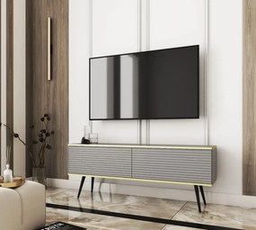 Szafka RTV KARL 3D 135cm wisząca/stojąca szary mat  PIASKI Meble
