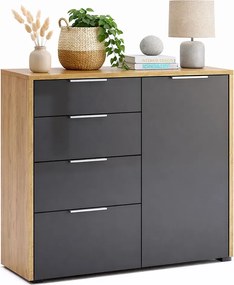 Skandynawska komoda w klorze dąb craft + lava mat M7-R67