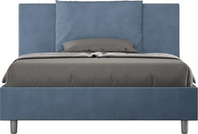 Łóżko bez stelaża tapicerowane 140x190 microfibra niebieski Antea