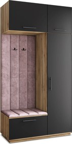 Masseno Garderoba REMA 120/240/60 cm Nowoczesna Szafa do Przedpokoju Dąb wotan, MONOLITH 62 (Wrzosowy)