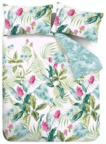 Zielono-niebieska pościel dwuosobowa 230x220 cm Aruba Tropical Floral – Catherine Lansfield