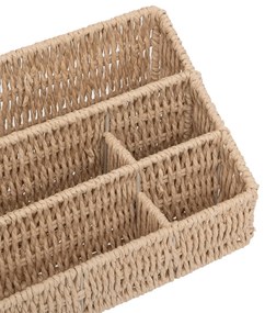 Organizer na biurko z plecionki KORD, 33 x 14,5 x 15,3 cm