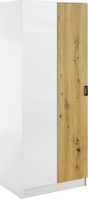 Szafa narożna w kolorze biały + dąb artisan H1-Z48