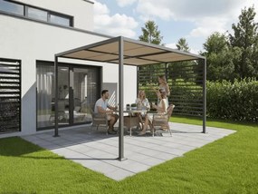 Natis – elegancka pergola tarasowa z rozsuwanym zadaszeniem i aluminiową konstrukcją