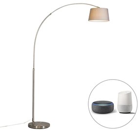 Luk Inteligentna lampa łukowa ze stalowym kloszem szarym w tym WiFi A60 - Arc Basic Nowoczesny Oswietlenie wewnetrzne