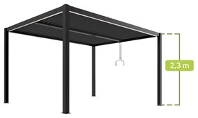 PERGOLA OGRODOWA LUXE 3x4x2,3m ALUMINIOWA Z OŚWIETLENIEM LED