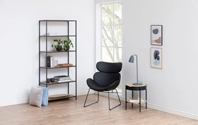 Designerski fotel z czarnej ekoskóry Cazar